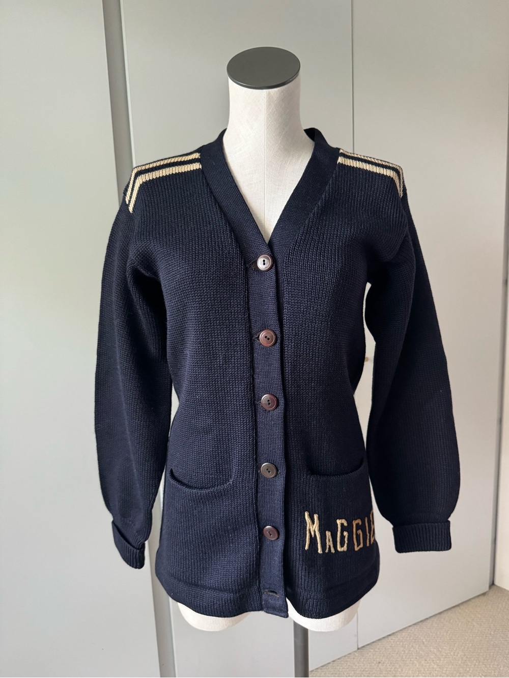 Vtg Englewood Mills St. Louis Academy HS Letterman Varsity Sweater Preppy M